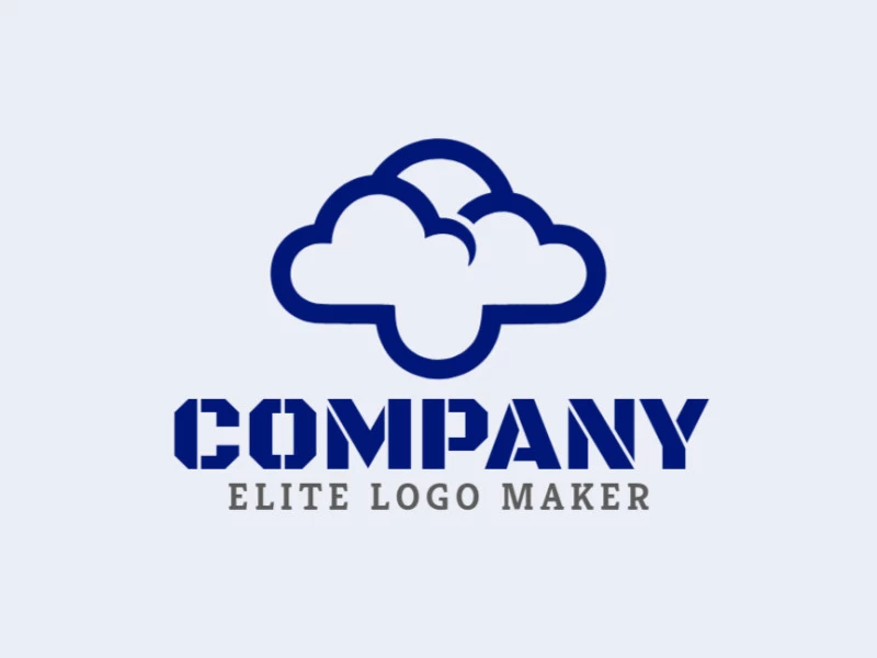 Logotipo profesional en forma de nubes con diseño creativo y estilo simple.