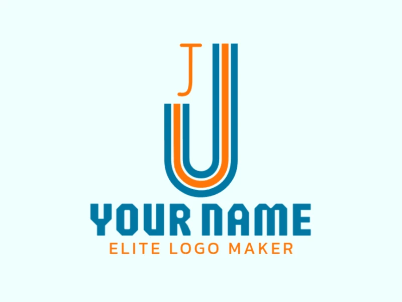 Diseño de logo creativo con las letras combinadas 'J' en estilo de letra inicial, perfecto para una empresa que busca una identidad de marca única y moderna.