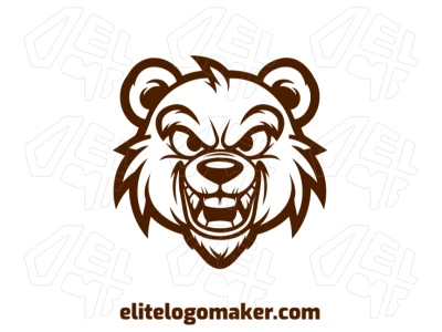 Un oso loco con diseño abstracto, representando perfectamente un logo creativo en estilo animal.