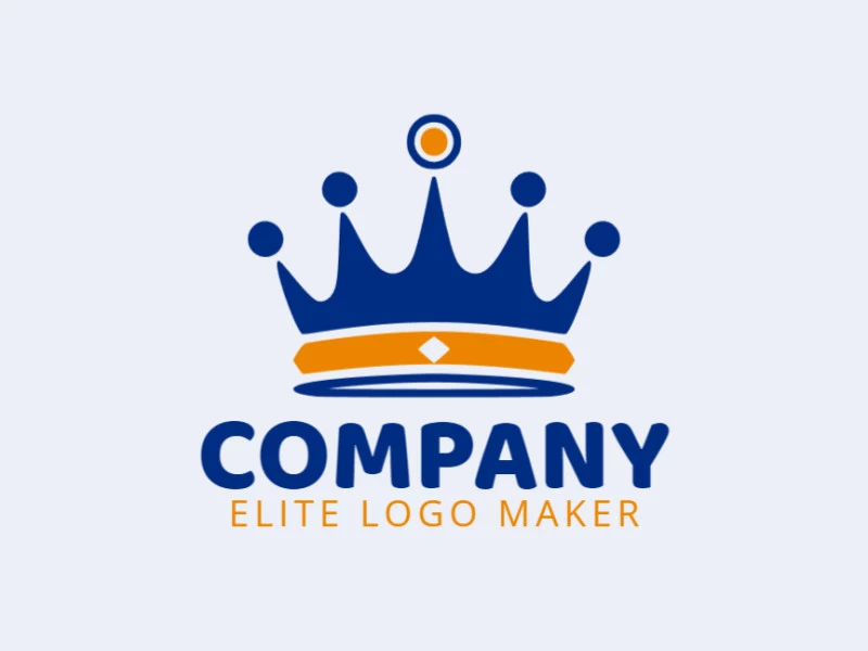 Logotipo personalizable en forma de una corona con diseño creativo y estilo minimalista.