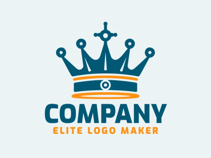 Cree un logotipo memorable para su negocio en forma de una corona con un estilo simétrico y un diseño creativo.