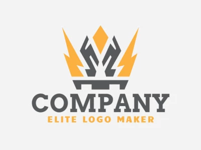 Crear su logotipo en línea con la forma de una corona con colores personalizables y estilo abstracto.