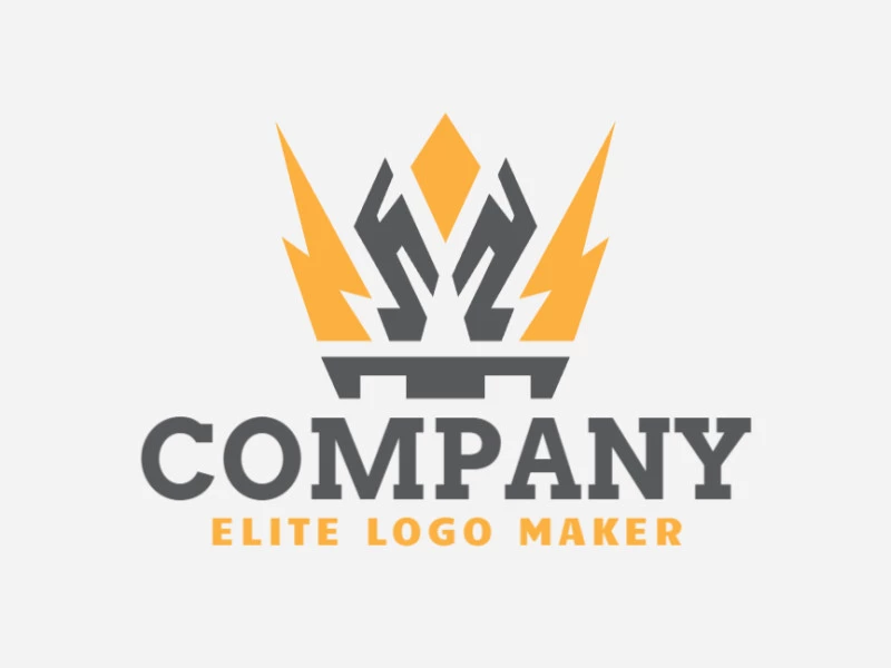 Crear su logotipo en línea con la forma de una corona con colores personalizables y estilo abstracto.