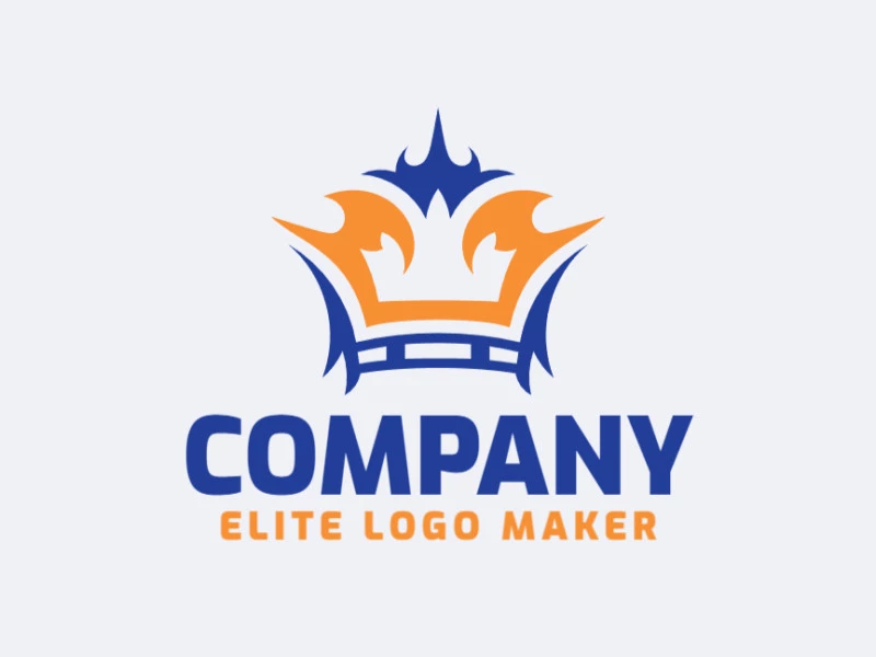 Logotipo en forma de una corona en colores azul y naranja, este logotipo es ideal para diferentes áreas de negocio.