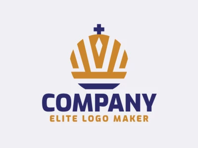 Crea un logotipo ideal para tu negocio en forma de una corona, con un estilo abstracto y colores personalizables.