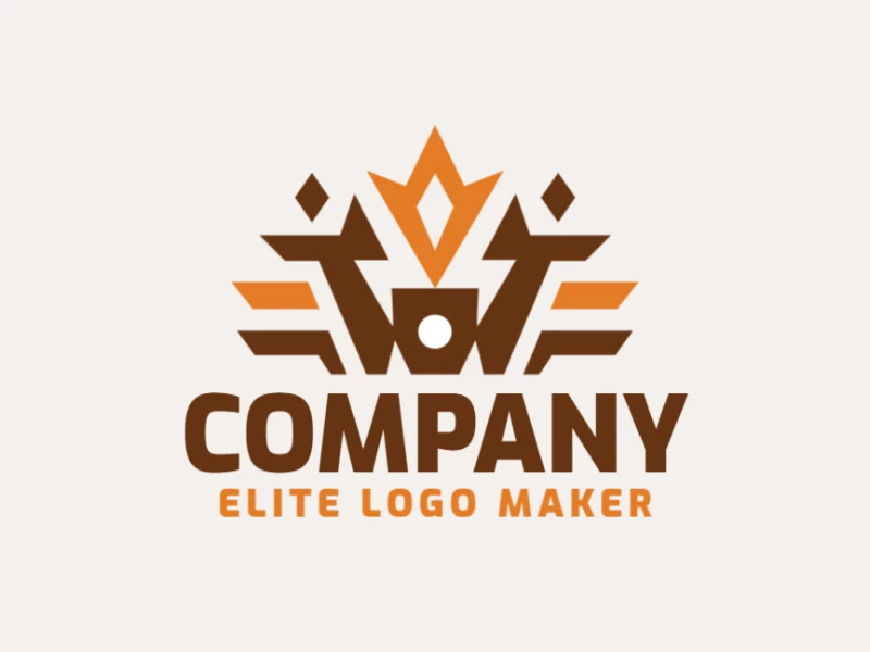 Logotipo ideal para diferentes negocios, en forma de una corona, con diseño creativo y estilo simétrico.