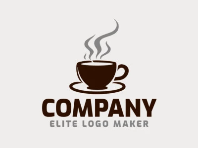 Crea un logotipo vectorizado que presente un diseño contemporáneo de una taza y estilo minimalista, con un toque de sofisticación y colores gris y marrón oscuro.