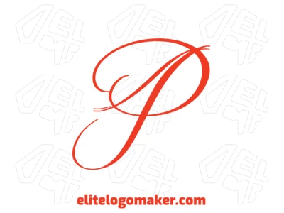 Letra "P" cursiva con un diseño abstracto, que ofrece un estilo distinguido y elegante.