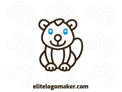 Plantilla de logotipo elegante con una ardilla marrón personalizable en un estilo de diseño animal refinado.
