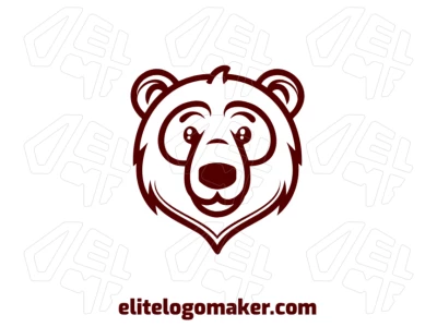 Diseño de logotipo gracioso con la cabeza de un oso bonito en estilo mascota, creando una identidad visual adorable y atractiva.