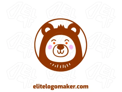 Un diseño de logo bonito con un oso marrón y un diseño infantil, en un estilo divertido y juguetón, perfecto para una audiencia joven.