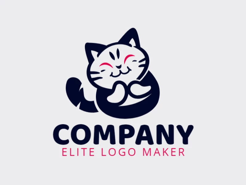 Una encantadora silueta de gatito encarna este adorable diseño de logotipo con un toque animal juguetón.