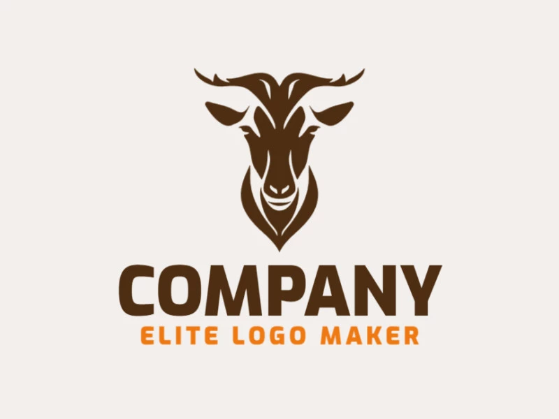 Logotipo ideal para diferentes negocios en forma de un ciervo, con diseño creativo y estilo simétrico.