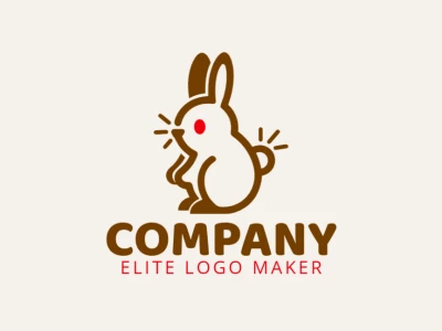 Un diseño de logotipo minimalista y personalizable con un conejo delicado, perfectamente adecuado para crear una identidad visual refinada y única.