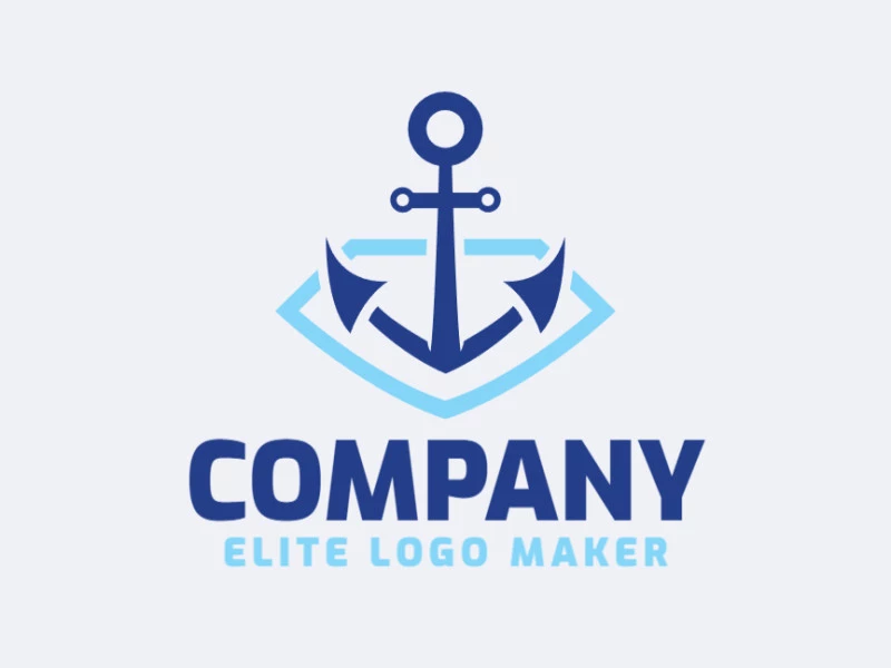 Logotipo personalizable en forma de un diamante combinado con una ancla, con diseño creativo y estilo abstracto.