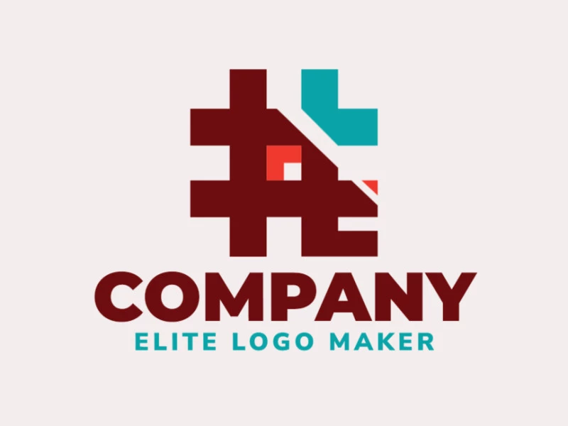 Logotipo ideal para diferentes negocios en forma de un perro combinado con una hashtag con diseño creativo y estilo abstracto.