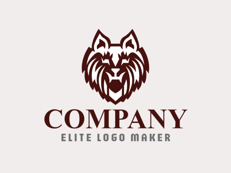 Logotipo ideal para diferentes negocios en forma de un perro con diseño creativo y estilo simétrico.