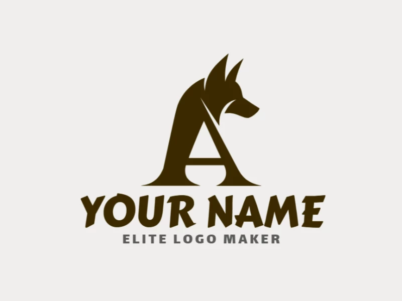 Un logotipo de empresa con un perro combinado hábilmente con la letra 'A', diseñado en estilo de doble sentido para una identidad visual única y memorable.