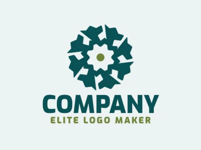 Cree un logotipo vectorial para su empresa en forma de perros con un estilo abstracto, el color utilizado es el verde.