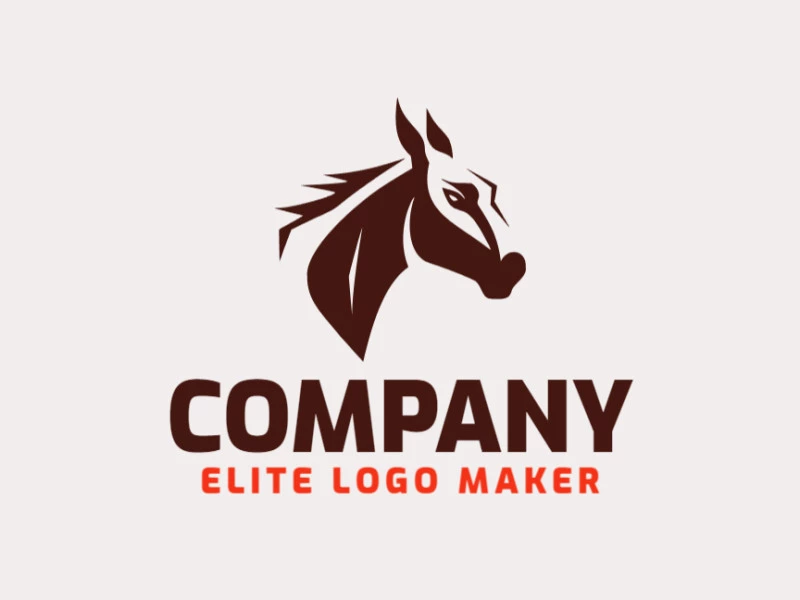 Logotipo listo para venta en forma de un burro con diseño minimalista y color marrón.