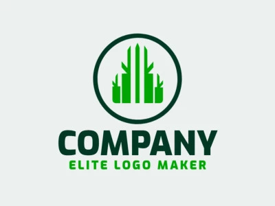 Logotipo con diseño creativo, formando una puerta con estilo minimalista y colores personalizables.