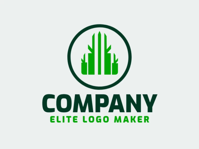 Logotipo con diseño creativo, formando una puerta con estilo minimalista y colores personalizables.