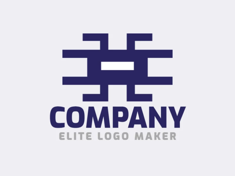 Crear un logotipo para su empresa en forma de un cajón combinado con una hashtag, con estilo simple y color azul.