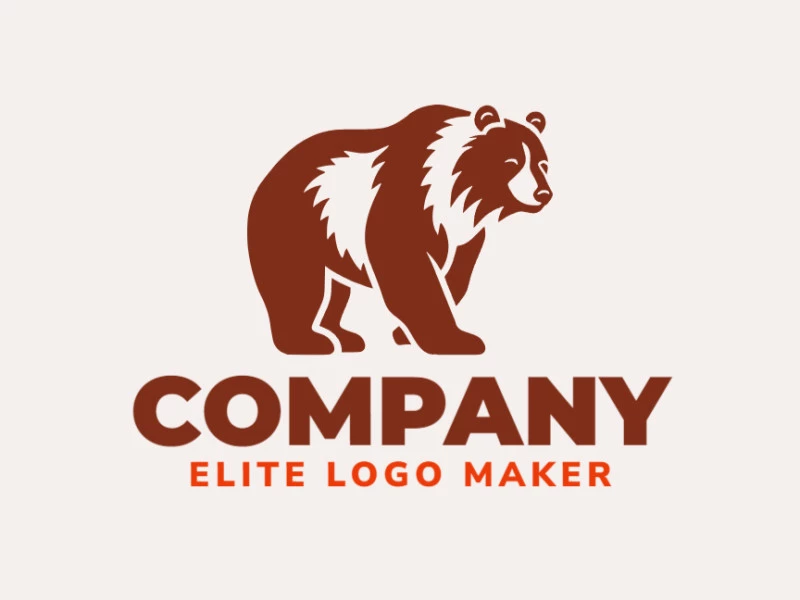 Logotipo creativo en forma de un oso elegante con diseño refinado y estilo minimalista.