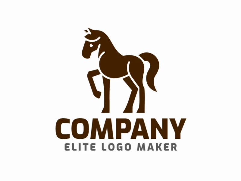 Un logotipo prominente y creativo, simple, con un diseño elegante de caballo, perfecto para mostrar una identidad visual refinada y audaz.