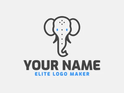 Un logotipo distinguido de cabeza de elefante en estilo animal, diseñado para servir a diversos propósitos con su diseño fuerte y memorable.