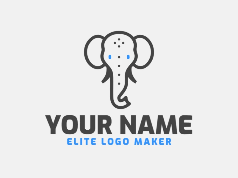 Un logotipo distinguido de cabeza de elefante en estilo animal, diseñado para servir a diversos propósitos con su diseño fuerte y memorable.