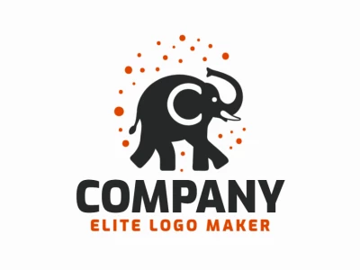 Un logotipo original y refinado en estilo mascota con un elefante caminando, diseñado para ser una representación apropiada y memorable para tu marca.