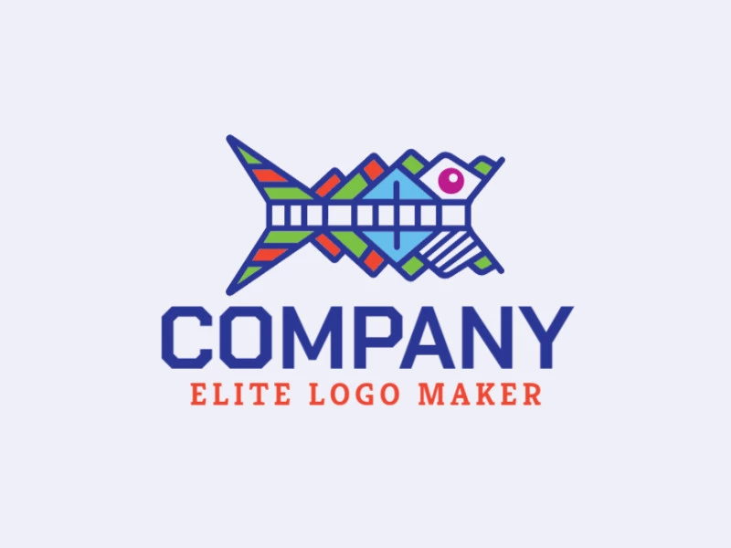 Cree un logotipo memorable para su negocio en forma de un pez, con un estilo abstracto y un diseño creativo.