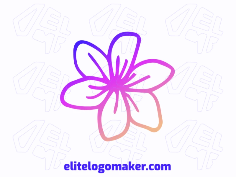 Logotipo artesanal llamativo con una flor en degradado rosa y morado, diseñado con detalles artísticos para una identidad visual vibrante y elegante.