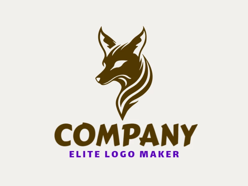 Logotipo creativo en forma de un cabeza de zorro con diseño refinado y estilo minimalista.