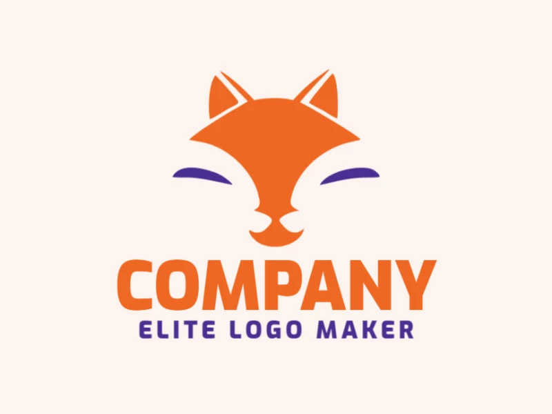 Cree un logotipo memorable para su negocio en forma de una cabeza de zorro, con un estilo minimalista y un diseño creativo.