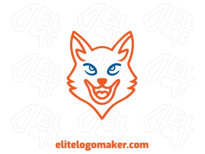 Diseño creativo de logotipo con cabeza de zorro de aspecto único en estilo mascota.