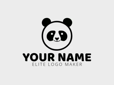 Diseño de logo creativo con la cabeza de un oso panda amigable, ofreciendo una representación encantadora y juguetona de la identidad de tu marca.