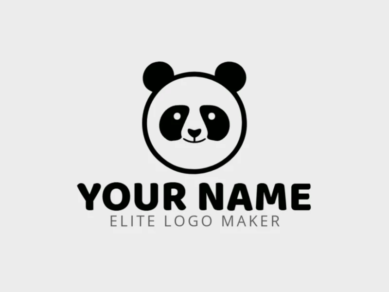 Diseño de logo creativo con la cabeza de un oso panda amigable, ofreciendo una representación encantadora y juguetona de la identidad de tu marca.