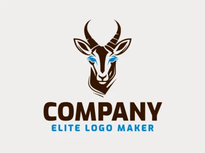 Logotipo ideal para diferentes empresas en forma de una cabeza de gacela con un estilo minimalista.