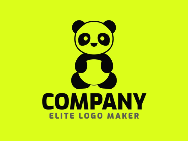 Este logotipo presenta un amable oso panda en un estilo animal, creando una apariencia distintiva y memorable.