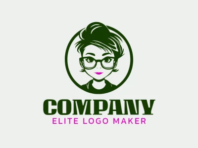 Logotipo ideal para diferentes empresas en forma de una chica con un estilo abstracto.