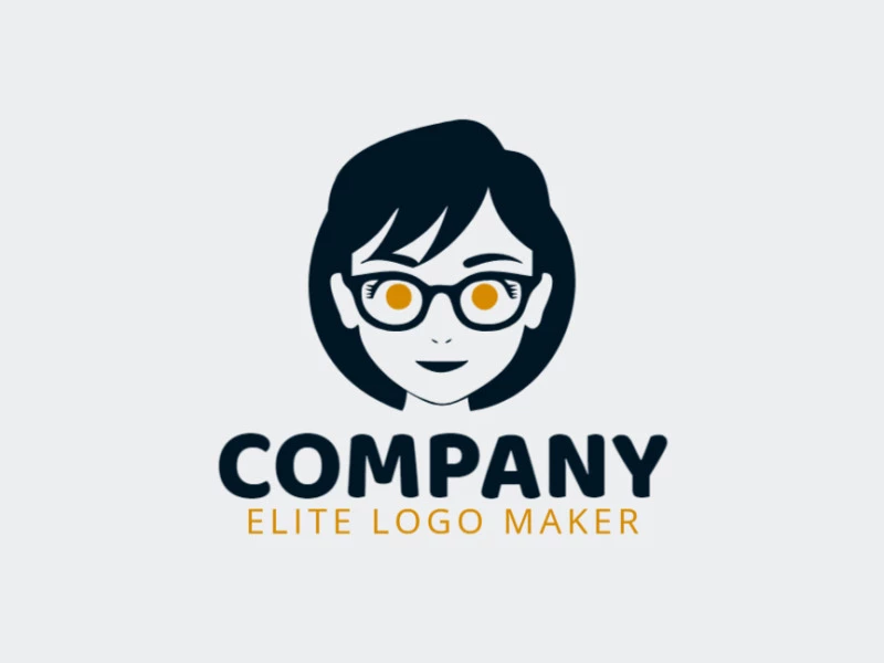 Logotipo personalizable en forma de una chica con diseño creativo y estilo abstracto.