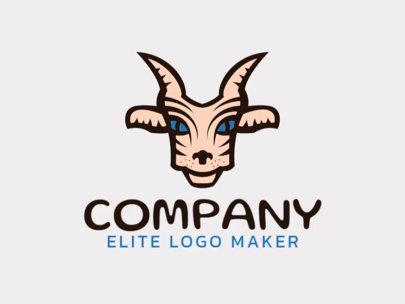 Crea un logotipo ideal para tu negocio en forma de una cabra con un estilo abstracto y colores personalizables.