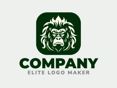 Este logo ornamental muestra la cabeza de un gorila en cautivadores tonos de verde y beige. Su diseño intrincado irradia fuerza y sofisticación, lo que lo convierte en una elección perfecta para marcas que buscan una imagen audaz y refinada.