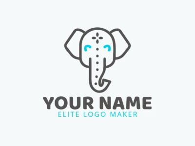 Un logotipo fresco y minimalista con un elefante gris, ideal para un creador rápido de logotipos, que combina simplicidad con un diseño audaz y memorable.