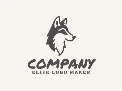 Un logotipo minimalista inspirador con un lobo gris, utilizando líneas limpias y detalles sutiles para transmitir fuerza y elegancia.