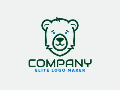 Un diseño de logotipo abstracto con una cabeza de oso verde, que combina estética profesional y creatividad para una identidad visual impactante.