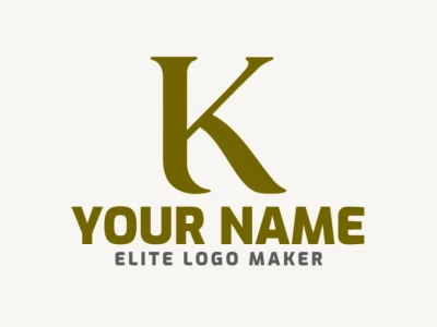 Un logotipo económico y original online con la letra 'K' verde en estilo de letra inicial, ofreciendo un aspecto fresco y dinámico.