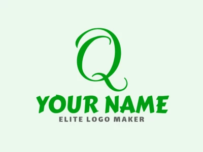 Un diseño de logo abstracto y profesional con la letra 'Q' verde y formas geométricas elegantes, bonito y profesional.